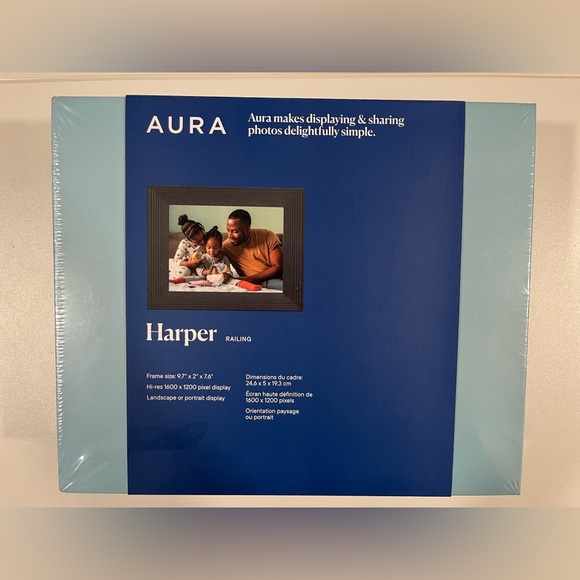 Factory Sealed/Boxed Aura Harper Railing Smart Digital Picture Frame - Picture 1 of 4